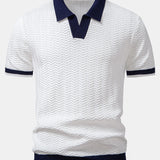 Knitted V Neck Polo