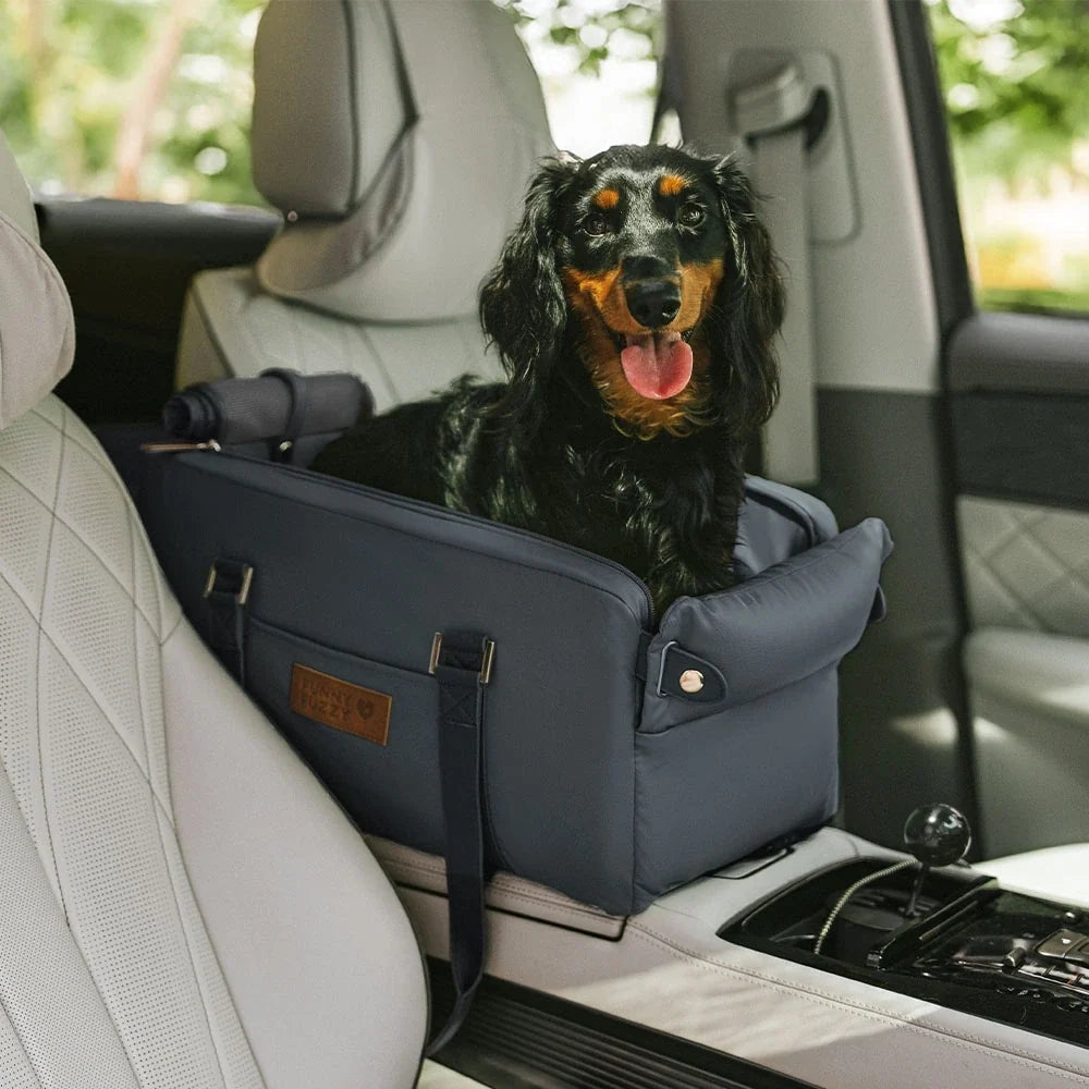 Deluxe Faux Leather Safety Center Console Pet Car Seat and Cat & Dog Carrier - Urban Voyager