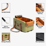 Deluxe Faux Leather Safety Center Console Pet Car Seat and Cat & Dog Carrier - Urban Voyager