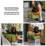 Deluxe Faux Leather Safety Center Console Pet Car Seat and Cat & Dog Carrier - Urban Voyager