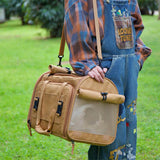 Expandable Large-Space Single Shoulder Handbag Travel Cat Carrier Bag