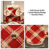 Plaid Comfortable Warm Plush Dog Sweater Suitable For All Breeds of Dogs