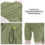 Warm Soft Fleece High-Neck Four-Legged Dog Jumpsuit with Adjustable Waist